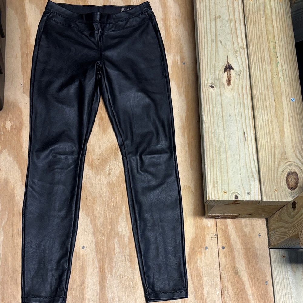 Blank NYC Black Faux Leather look Slim Pants